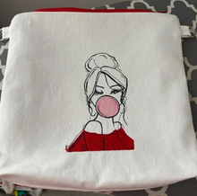 Load image into Gallery viewer, Girl With Bubble Gum machine embroidery design