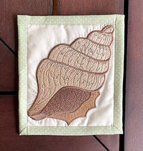 Load image into Gallery viewer, Seashell Machine Embroidery Design In 3 Sizes Includes Snap Tab Eyelet