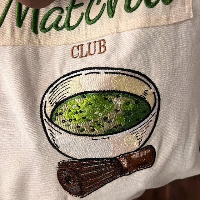 Matcha machine embroidery design – Stitching Blues