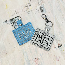 Load image into Gallery viewer, Best Papa Ever Snap Tab machine embroidery design - Father's Day