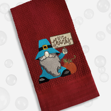 Load image into Gallery viewer, Give Thanks Gnome With Pumpkin Autumn Machine Embroidery Design For Thanksgiving Day