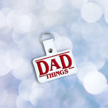 Load image into Gallery viewer, Dad Things Snap Tab machine embroidery design - Father's Day