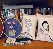 Load image into Gallery viewer, Girl with flower machine embroidery design