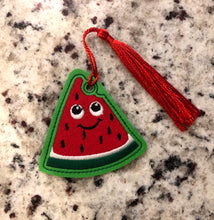 Load image into Gallery viewer, Cute Watermelon Eyelet Key Fob machine embroidery design