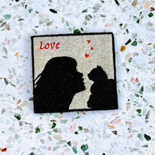 Load image into Gallery viewer, Girl&Cat machine embroidery design - patch applique