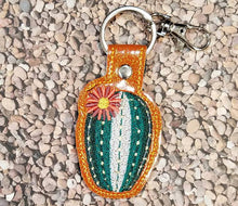 Load image into Gallery viewer, Flowering Сactus Snap Tab machine embroidery design