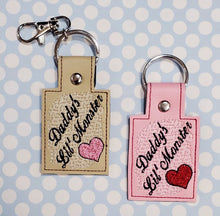 Load image into Gallery viewer, Daddys Little Monster Snap Tab machine embroidery design