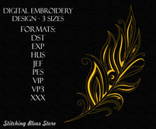 Load image into Gallery viewer, Feather of owl machine embroidery design