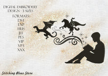 Load image into Gallery viewer, Dream Reading Book Boy machine embroidery design