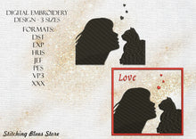 Load image into Gallery viewer, Girl&Cat machine embroidery design - patch applique