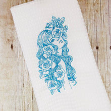 Load image into Gallery viewer, Girl With Roses machine embroidery design