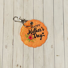 Load image into Gallery viewer, Happy Mother's Day Snap Tab Eyelet machine embroidery design