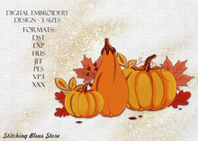 Load image into Gallery viewer, Pumpkin Harvest machine embroidery design