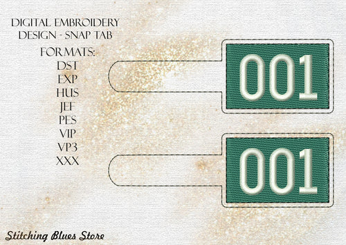 001 Snap Tab Machine Embroidery Design
