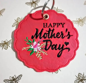 Happy Mother's Day Snap Tab Eyelet machine embroidery design