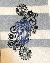 Load image into Gallery viewer, Blue Police Box machine embroidery design