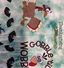 Load image into Gallery viewer, Running Turkey machine embroidery design - Thanksgiving Day