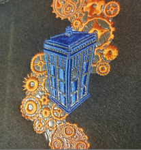 Load image into Gallery viewer, Blue Police Box machine embroidery design