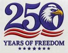 Load image into Gallery viewer, 250 Years Of USA Liberty Machine Embroidery Design | 4th Of July Gift
