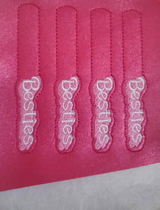 Besties Snap Tab machine embroidery design
