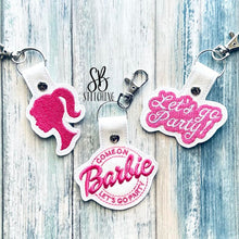 Load image into Gallery viewer, Lets Go Party Snap Tab machine embroidery design