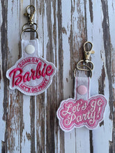 Load image into Gallery viewer, Lets Go Party Snap Tab machine embroidery design