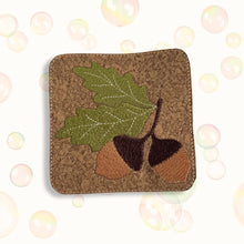 Load image into Gallery viewer, Oak Leaf With Acorns Embroidery Design | Autumn Embroidery Pattern Includes Snap Tab