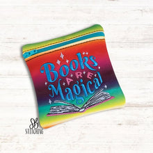 Load image into Gallery viewer, Books Are Magical machine embroidery design + Snap Tab Eyelet