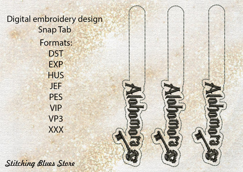 Spell Snap Tab machine embroidery design