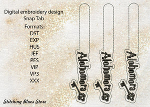Spell Snap Tab machine embroidery design