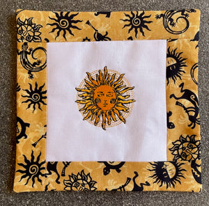 Magic Sun machine embroidery design in 4 sizes and Eyelet Snap Tab