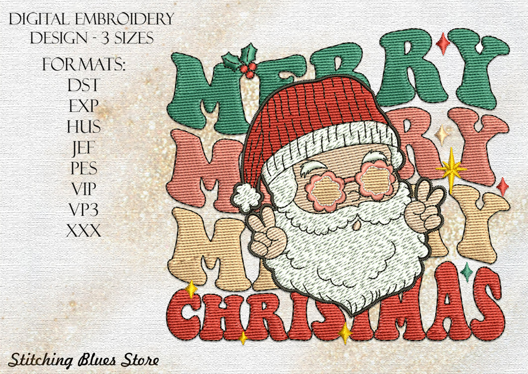 Merry Santa Claus Machine Embroidery Design