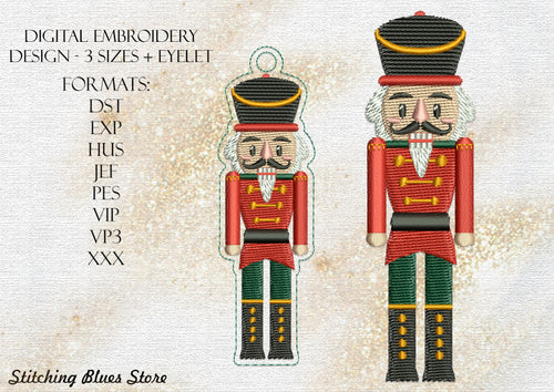 Nutcracker Machine Embroidery Design Includes Snap Tab Eyelet