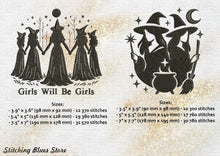 Load image into Gallery viewer, Witch Coven Set Of 5 Machine Embroidery Designs