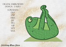 Load image into Gallery viewer, Set of the 8 Yoga Frogs machine embroidery designs