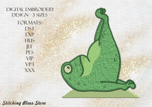 Load image into Gallery viewer, Set of the 8 Yoga Frogs machine embroidery designs