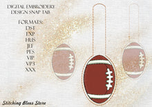 Load image into Gallery viewer, American Football Ball Snap Tab Machine Embroidery Design