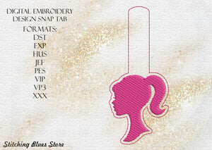Barb Profile Snap Tab machine embroidery design