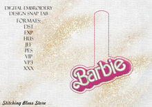Load image into Gallery viewer, Barb Snap Tab machine embroidery design