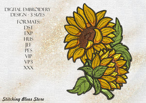 Sunflowers Bouquet machine embroidery design