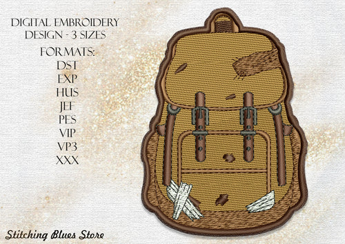 Travel Backpack Machine Embroidery Design