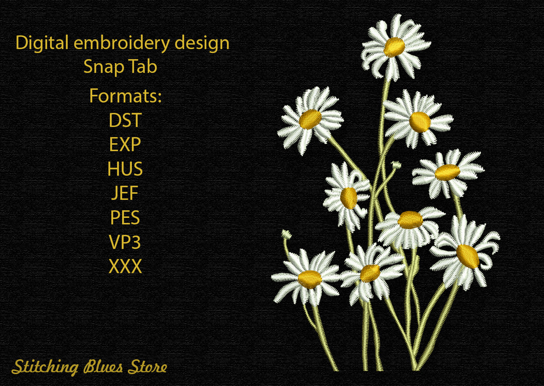 Chamomile flower machine embroidery design - daisy embroidery pattern