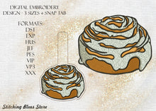 Load image into Gallery viewer, Cinnamon Roll And Snap Tab machine embroidery design