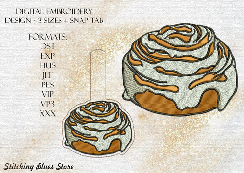 Cinnamon Roll And Snap Tab machine embroidery design