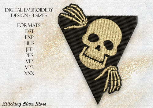 Creepy Halloween Skeleton Machine Embroidery Design