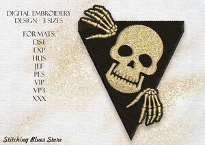 Creepy Halloween Skeleton Machine Embroidery Design