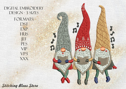 Christmas Elves Choir Machine Embroidery Design
