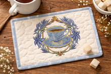 Load image into Gallery viewer, Regency Floral Tea Cup Machine Embroidery Design In 3 Sizes
