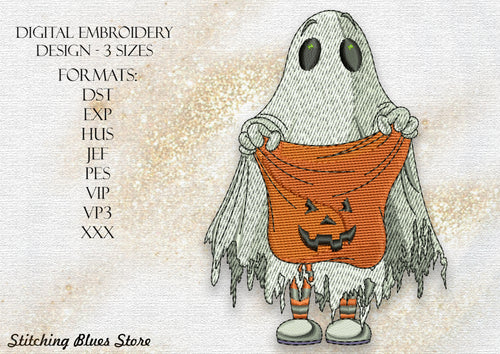 Halloween Ghost Machine Embroidery Design