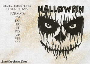 Creepy Halloween Mask Machine Embroidery Design